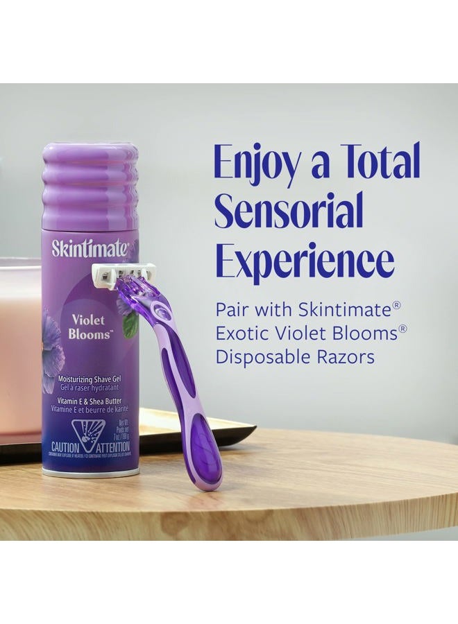 Skintimate Exotic Violet Blooms 4-Blade Disposable Razors - 4 ct - Image 4